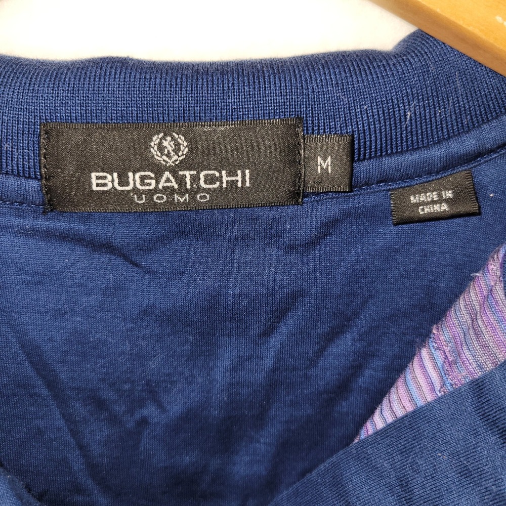 Bugatchi Uomo Polo Mens Medium Purple Camo Makai Golf Club Short Sleeve Shirt - Picture 5 of 5